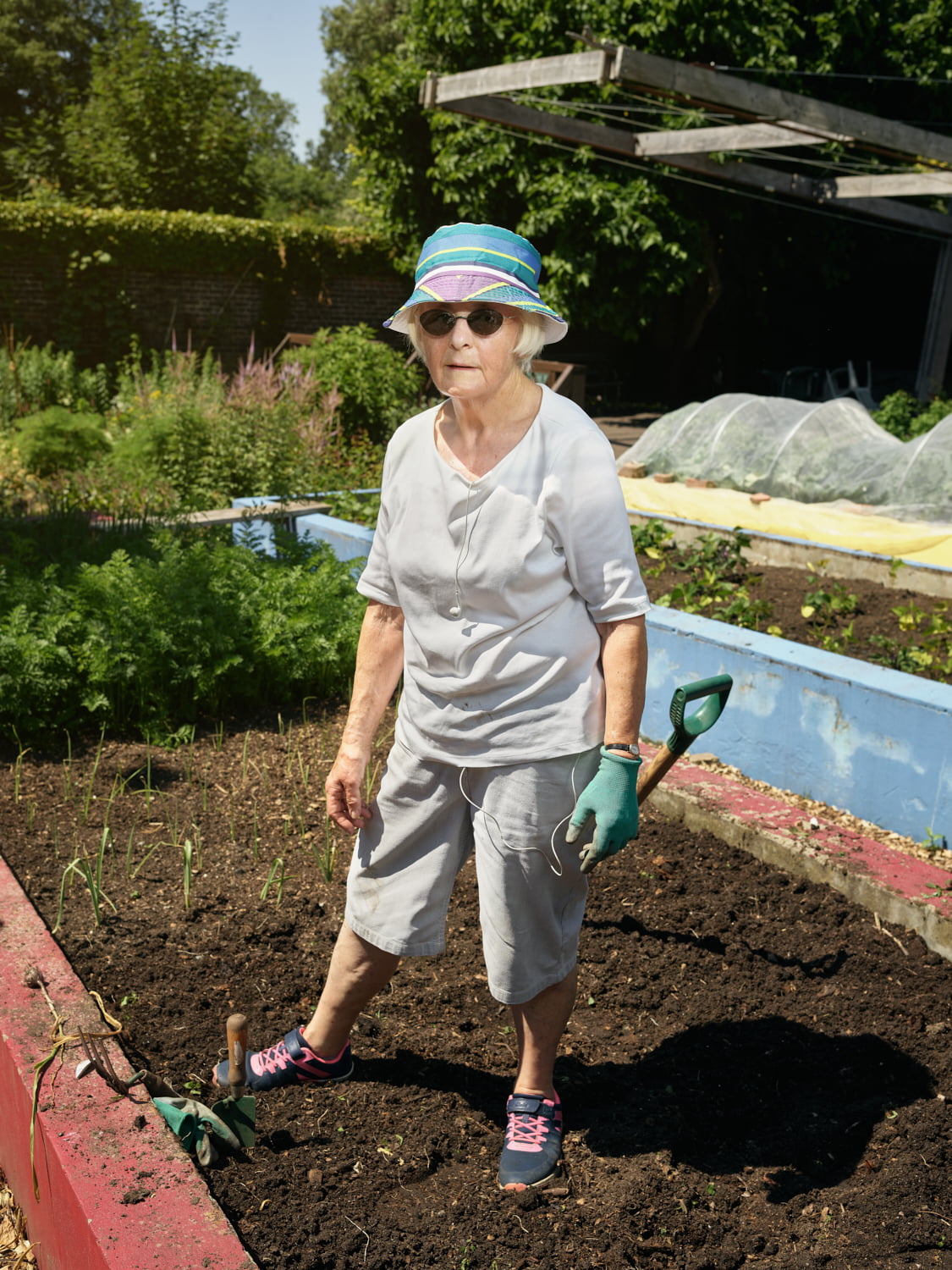 Ursula in the planters, Brockwell Park Community Greenhouses