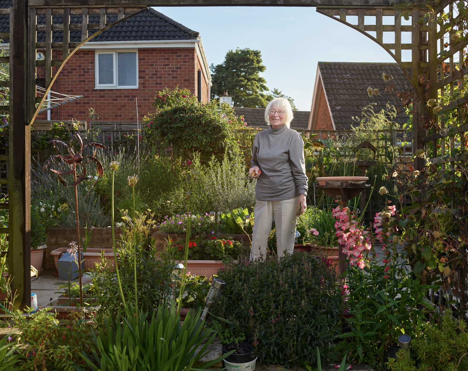 Yvonne in her garden