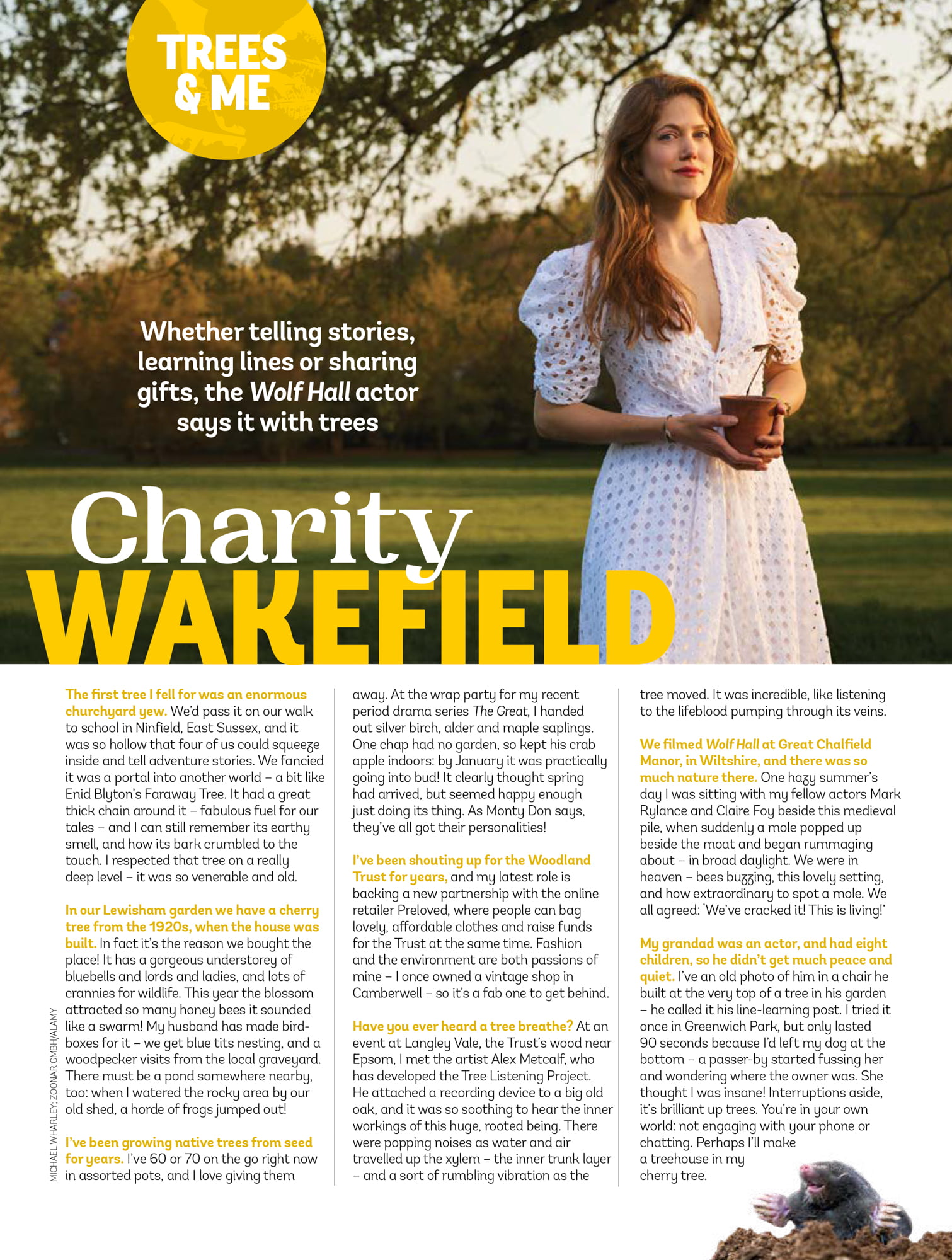 Actress Charity Wakefield in Broadleaf magazine.