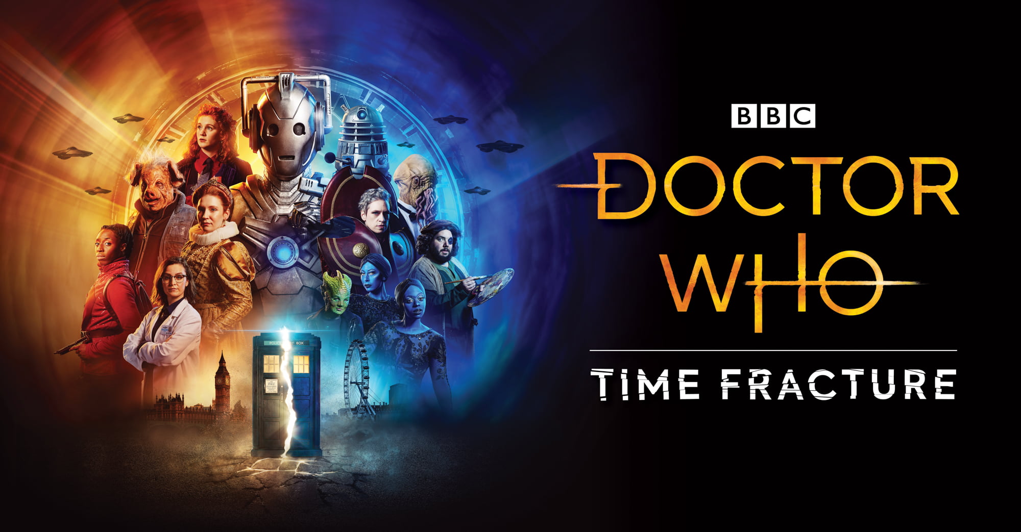 Character and key art for the Immersive Everywhere production of Doctor Who: Time Fracture.