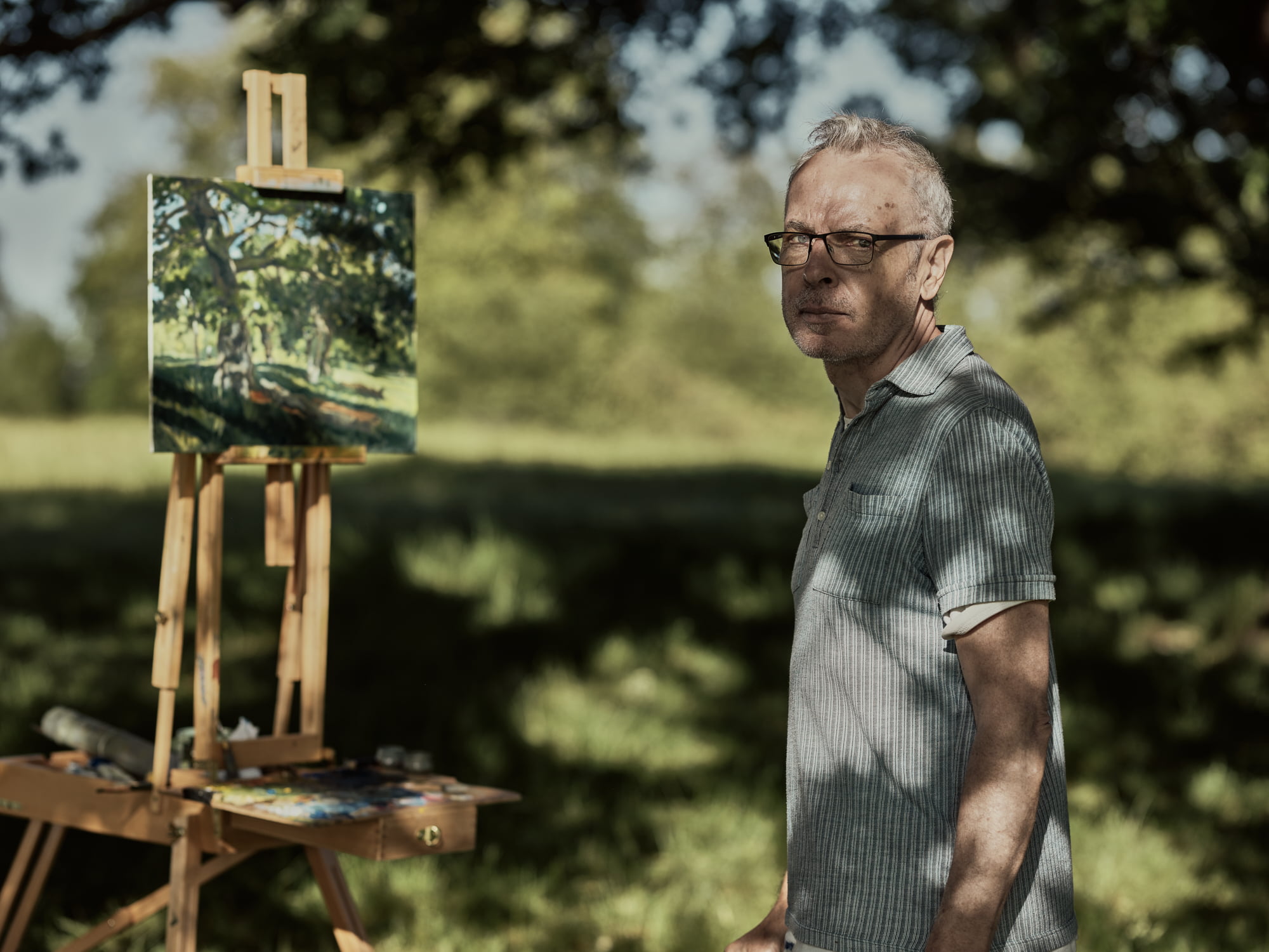 Artist Mark McLaughlin in Brockwell Park